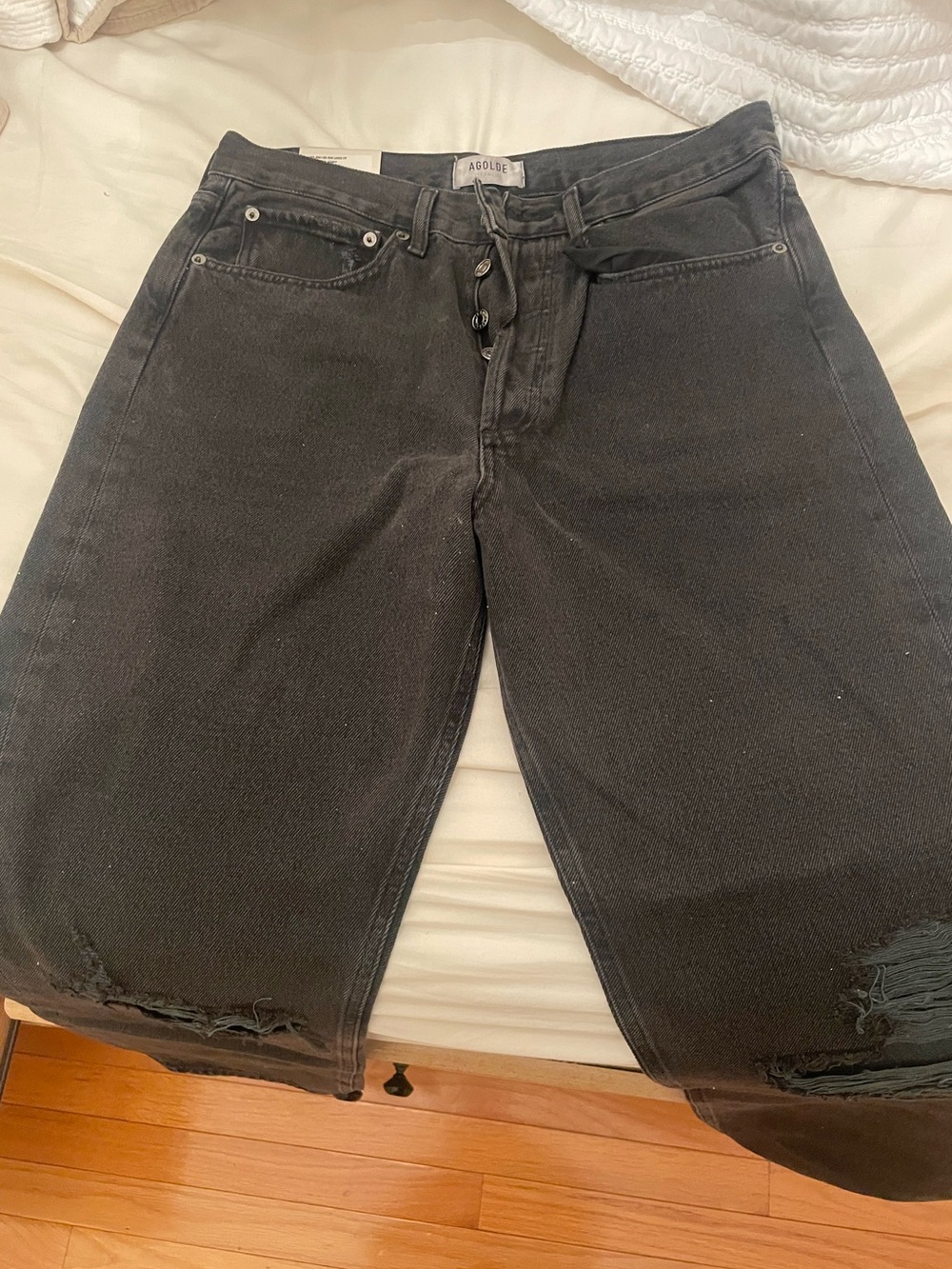 Agolde Washed Black mid-Rise Jeans